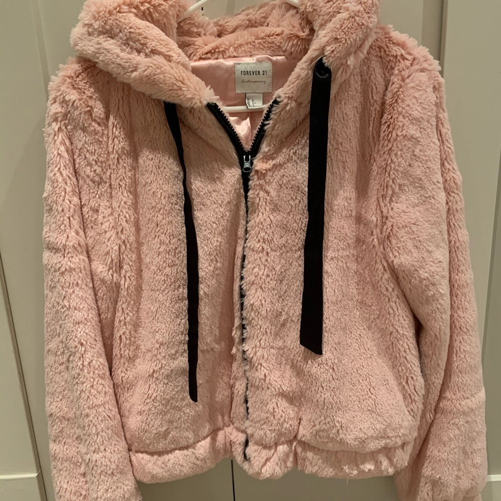 Pink Fur crop style jacket
